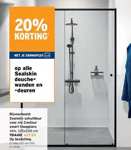 GAMMA Sealskin schuifdeur voor nis Contour zwart hoogglans aanbieding