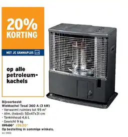 GAMMA Wiekkachel Tosaï 360 A (3 kW) aanbieding