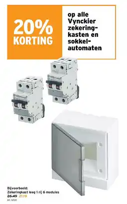 GAMMA Zekeringkast leeg 1 rij 6 modules aanbieding