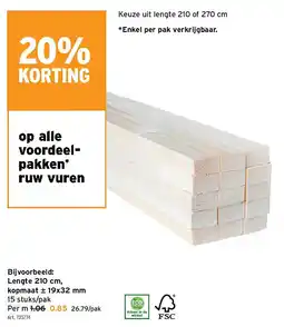 GAMMA Lengte 210 cm, kopmaat ± 19x32 mm aanbieding