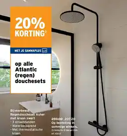 GAMMA Regendoucheset Asher met kraan zwart aanbieding