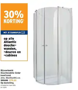 GAMMA Douchecabine Cedar kwartrond aanbieding