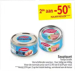 Intermarché Saupiquet Tonijn in blik aanbieding
