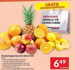 Intermarché Boodschappentas met detox-fruit aanbieding
