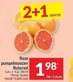 Intermarché Roze pompelmoezen rubyred aanbieding