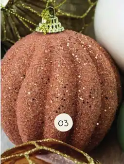 Horta Bruine Foam Kerstbal me03 Ribbelstructuur en Glitteraccent aanbieding