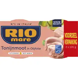Albert Heijn Rio Mare Tonijnmoot in olijfolie 2-pack aanbieding