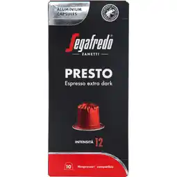 Albert Heijn Segafredo Presto espresso extra dark capsules aanbieding