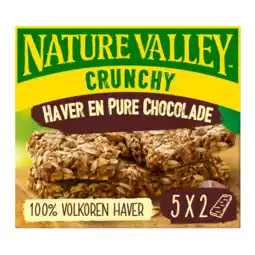 Albert Heijn Nature Valley Crunchy haver en pure chocolade repen aanbieding