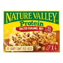 Albert Heijn Nature Valley Protein salted caramel nut repen aanbieding
