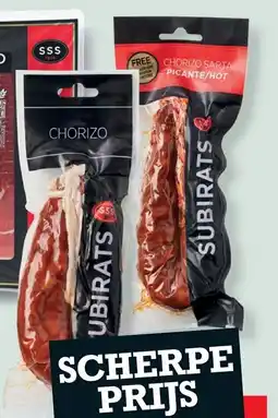 Sligro Subirats chorizo & serranoham chorizo zacht pikant aanbieding