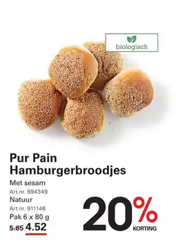 Sligro Pur pain hamburgerbroodjes aanbieding