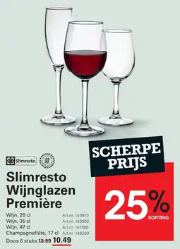 Sligro Slimresto wijnglazen première aanbieding