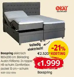 Gaverzicht Boxspring elektrisch aanbieding