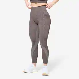 Decathlon Naadloze legging voor krachttraining dames bruin aanbieding