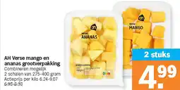 Albert Heijn AH Verse mango en ananas grootverpakking aanbieding
