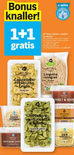 Albert Heijn AH Verse pasta's, noedels en sauzen aanbieding
