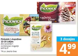 Albert Heijn Pickwick 1-kopsthee 15-20 zakjes aanbieding