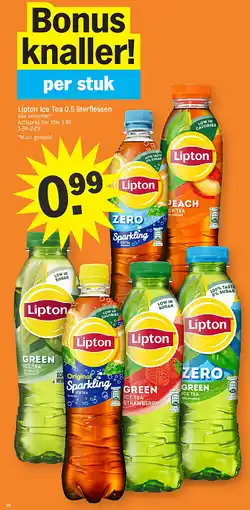 Albert Heijn Lipton Ice Tea 0.5 literflessen aanbieding