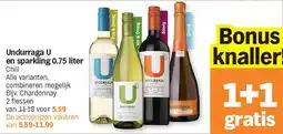 Albert Heijn Undurraga U en sparkling 0.75 liter aanbieding