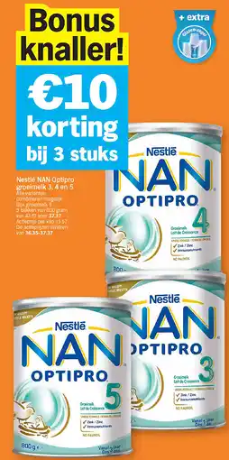 Albert Heijn Nestlé NAN Optipro groeimelk 3, 4 en 5 aanbieding