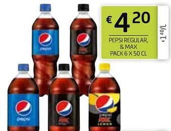 BelBev Pepsi regular + max aanbieding