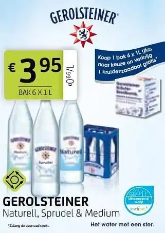 Gerolsteiner naturell sprudel + medium
