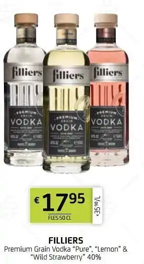 Filliers premium grain vodka pure lemon + wild strawberry