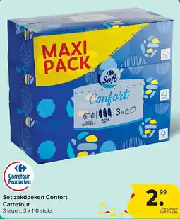 Carrefour Set zakdoeken Confort Carrefour aanbieding