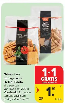 Carrefour Grissini en mini-grissini Deli di Paolo aanbieding