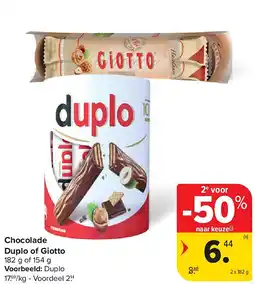 Carrefour Chocolade Duplo of Giotto aanbieding
