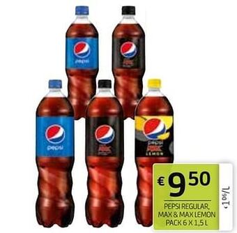 BelBev Pepsi regular max + max lemon aanbieding