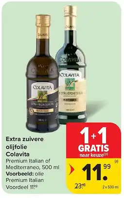 Carrefour Extra zuivere olijfolie Colavita aanbieding