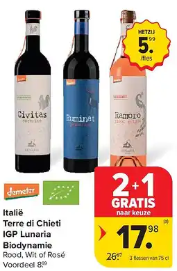 Carrefour Italië Terre di Chieti IGP Lunaria Biodynamie aanbieding