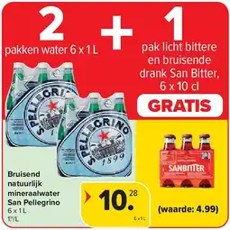 Carrefour Bruisend natuurlijk mineraalwater San Pellegrino aanbieding