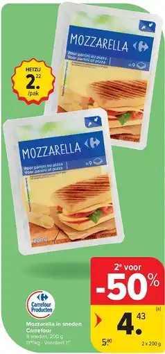 Carrefour Mozzarella in sneden Carrefour aanbieding