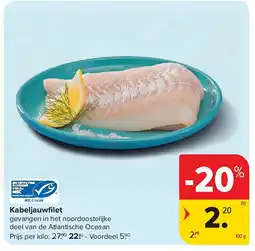 Carrefour Kabeljauwfilet aanbieding