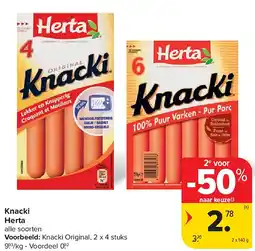 Carrefour Knacki Herta aanbieding