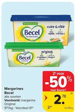 Carrefour Margarines Becel aanbieding