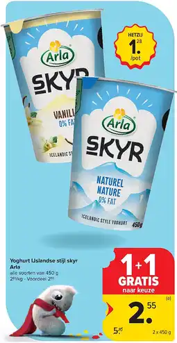 Carrefour Yoghurt IJslandse stijl skyr Arla aanbieding
