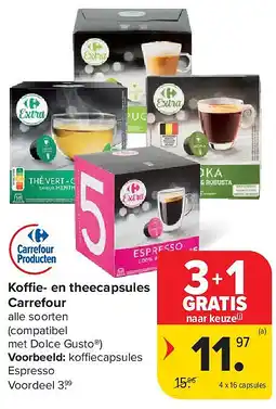 Carrefour Koffie- en theecapsules Carrefour aanbieding