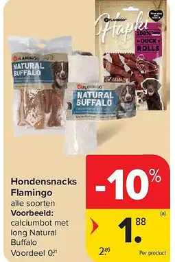 Carrefour Hondensnacks Flamingo aanbieding
