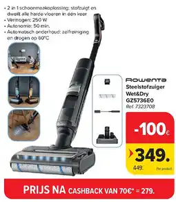 Carrefour Steelstofzuiger Wet&Dry GZ5736E0 aanbieding