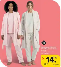 Carrefour Kamerjas of pyjama in coral fl eece voor dames aanbieding