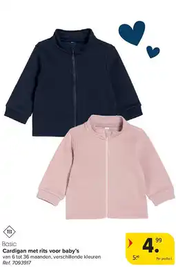 Carrefour Cardigan met rits voor baby’s aanbieding