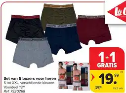 Carrefour Set van 5 boxers voor heren aanbieding