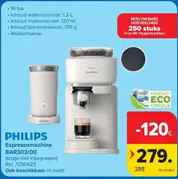 Carrefour Espressomachine BAR303/00 aanbieding