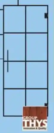 Cevo Thytan glazen deur blackline 201cm 8R + zwart beslag aanbieding