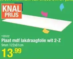 Cevo Plaat mdf lakdraagfolie wit 2-Z aanbieding