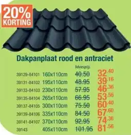 Cevo Dakpanplaat rood en antraciet aanbieding